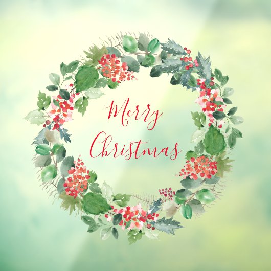 メリークリスマス冬の葉のリース ウィンドウサイン (シート3)