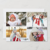 メリークリスマス冬の葉、チャルクボード写真 シーズンカード (裏面)