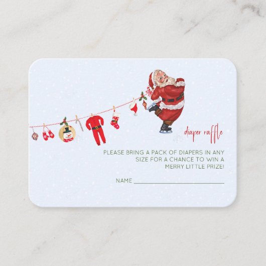 メリークリスマス冬の赤ちゃんシャワーブック エンクロージャーカード (正面)