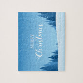 メリークリスマス冬の雪の風景 ジグソーパズル (縦)