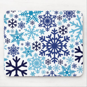 メリークリスマス冬の雪片模様 マウスパッド