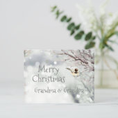 メリークリスマス冬の霜の鳥 シーズンポストカード (スタンド正面)