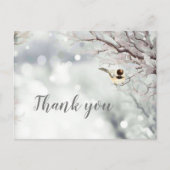 メリークリスマス冬の霜感謝してい鳥 シーズンポストカード (正面)