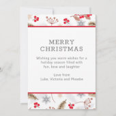 メリークリスマス冬モダンのモミHolly 3写真 (裏面)