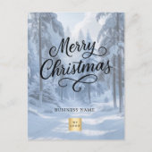 メリークリスマス冬ワンダーランドのビジネスロゴ シーズンポストカード (正面)