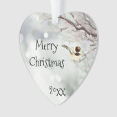メリークリスマス冬霜伝統的鳥 オーナメント (正面)