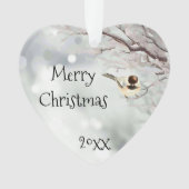 メリークリスマス冬霜伝統的鳥 オーナメント (正面)