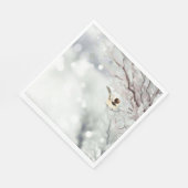 メリークリスマス冬霜伝統的鳥 スタンダードランチョンナプキン (角)