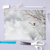 メリークリスマス冬霜伝統的鳥 薄葉紙 (クラフト)