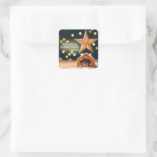 メリークリスマス出生のシーンが星の下 スクエアシール (バッグ)