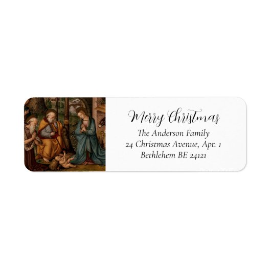 メリークリスマス出生クラシック宗教的な休日 ラベル (正面)