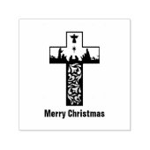メリークリスマス出生クロスシルエット セルフインキングスタンプ (デザイン)