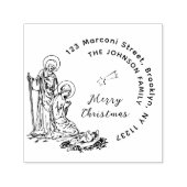 メリークリスマス出生シーン差出人住所 セルフインキングスタンプ (デザイン)