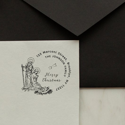 メリークリスマス出生シーン差出人住所 セルフインキングスタンプ