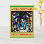 メリークリスマス出生シーン カード (黄色い花)