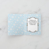 メリークリスマス出生ベビーイエス雪だるま カード (内部)