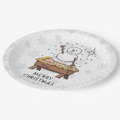 メリークリスマス出生ベビーイエス雪だるま ペーパープレート (アングル)