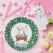 メリークリスマス出生ベビーイエス雪だるま ペーパープレート (パーティー)