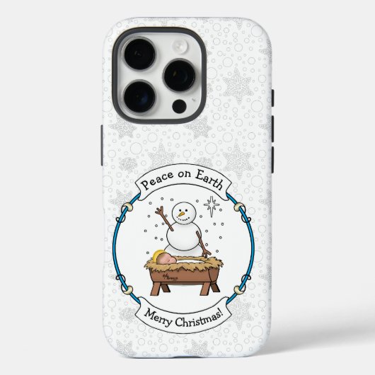 メリークリスマス出生ベビーイエス雪だるま Case-Mate iPhoneケース (裏面)