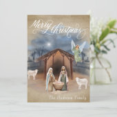 メリークリスマス出生マンガーシーンウォーターカラー シーズンカード (スタンド正面)