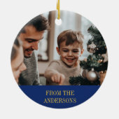 メリークリスマス出生宗教的クリスチャン写真 セラミックオーナメント (裏面)