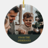 メリークリスマス出生宗教的クリスチャン写真 セラミックオーナメント (裏面)