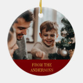 メリークリスマス出生宗教的クリスチャン写真 セラミックオーナメント (裏面)