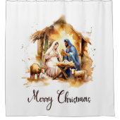 メリークリスマス出生 シャワーカーテン (正面)