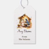 メリークリスマス出生 パーソナライズされた ギフトタグ (正面)