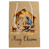 メリークリスマス出生 ミディアムペーパーバッグ (正面)