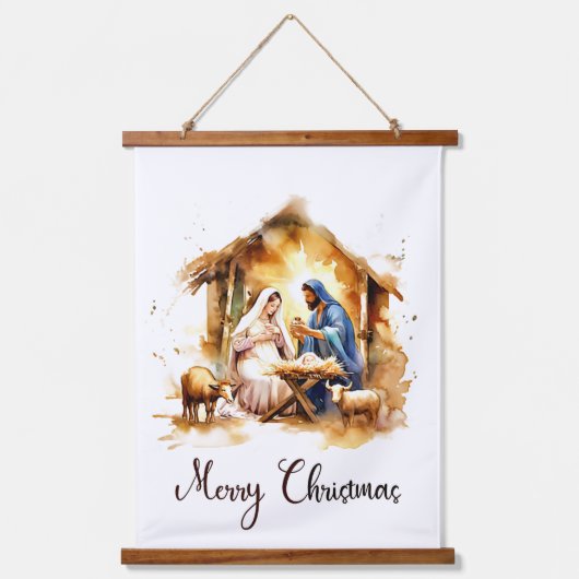 メリークリスマス出生 吊り下げ型タペストリー (正面)