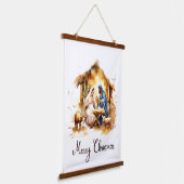 メリークリスマス出生 吊り下げ型タペストリー (傾斜あり)