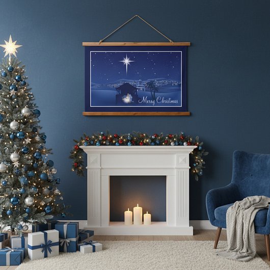 メリークリスマス出生 吊り下げ型タペストリー