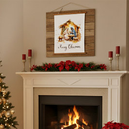 メリークリスマス出生 吊り下げ型タペストリー