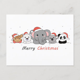 メリークリスマス動物かわいい動物ポス ポストカード
