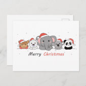 メリークリスマス動物かわいい動物ポス ポストカード (正面/裏面)
