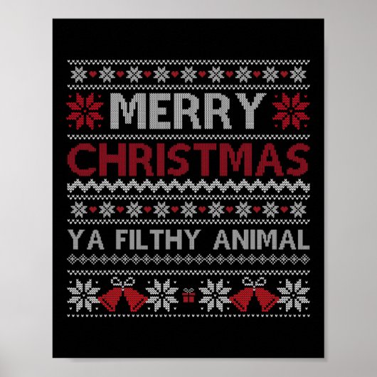 メリークリスマス動物汚いヤツら醜いスタイル クリスマス ポスター (正面)