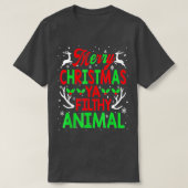 メリークリスマス動物汚いヤ男性女性子供 Tシャツ (デザイン正面)