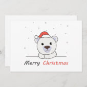 メリークリスマス北極グマスノーソフトナイトステイン シーズンカード (正面/裏面)