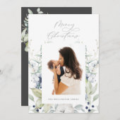 メリークリスマス北極冬植物写真 シーズンカード (正面/裏面)