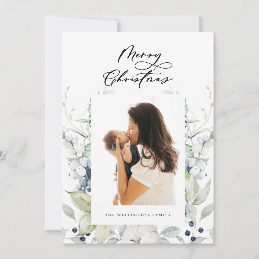 メリークリスマス北極冬植物写真 シーズンカード (正面)