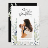 メリークリスマス北極冬植物写真 シーズンカード (正面/裏面)