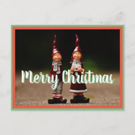 メリークリスマス北極小人後交差 ポストカード