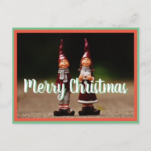 メリークリスマス北極小人後交差 ポストカード (正面)