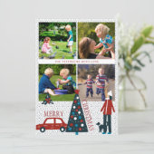 メリークリスマス北欧おもしろい写真コラージュ カード (スタンド正面)