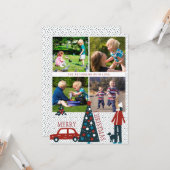 メリークリスマス北欧おもしろい写真コラージュ カード (正面/裏面インサイチュ)