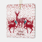 メリークリスマス北欧トナカイ雪スカンディア セラミックオーナメント (左)