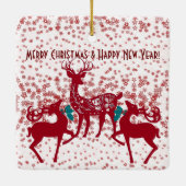 メリークリスマス北欧トナカイ雪スカンディア セラミックオーナメント (裏面)