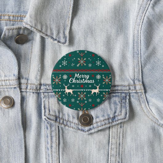 メリークリスマス北欧パターン 缶バッジ (インサイチュ)