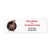 メリークリスマス北欧フォークアートノルディックディアー ラベル (正面)